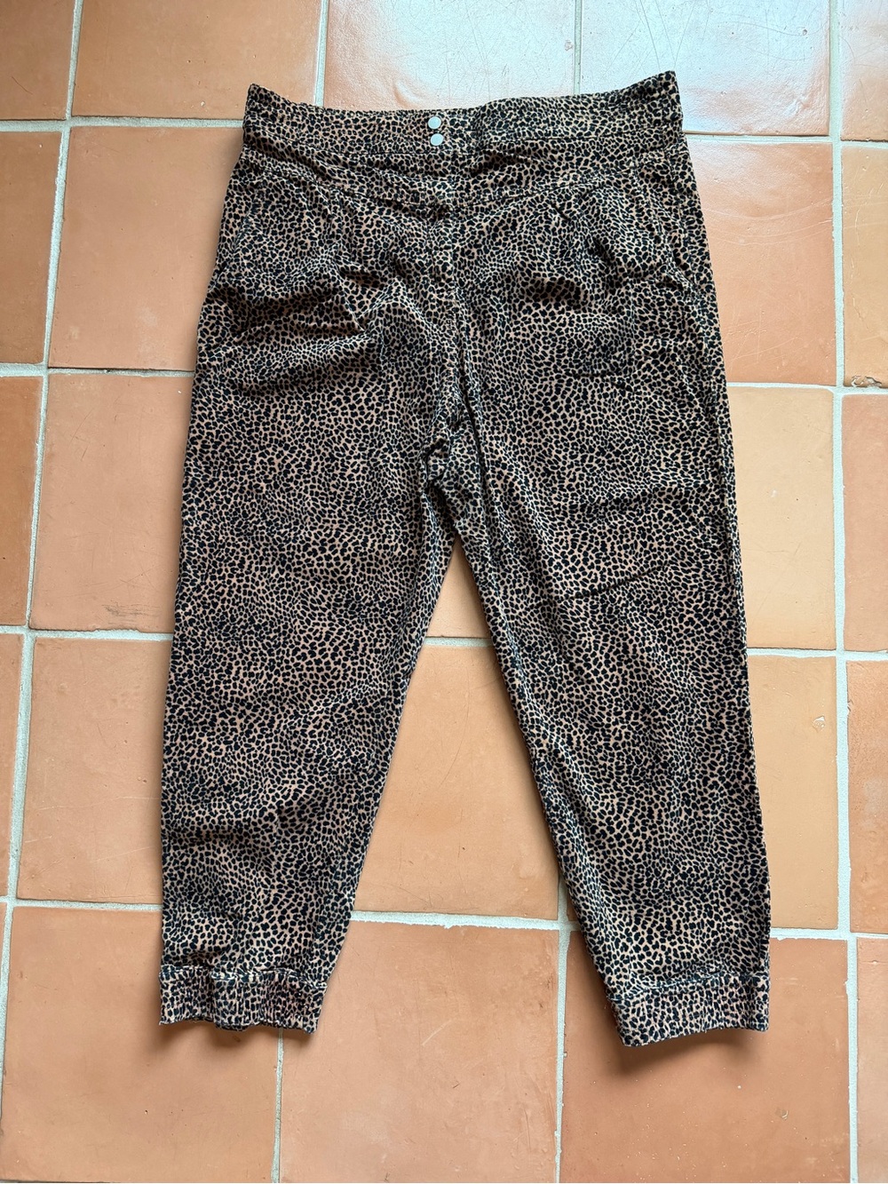 Anthropologie Leopard Print Tapered Pants XL